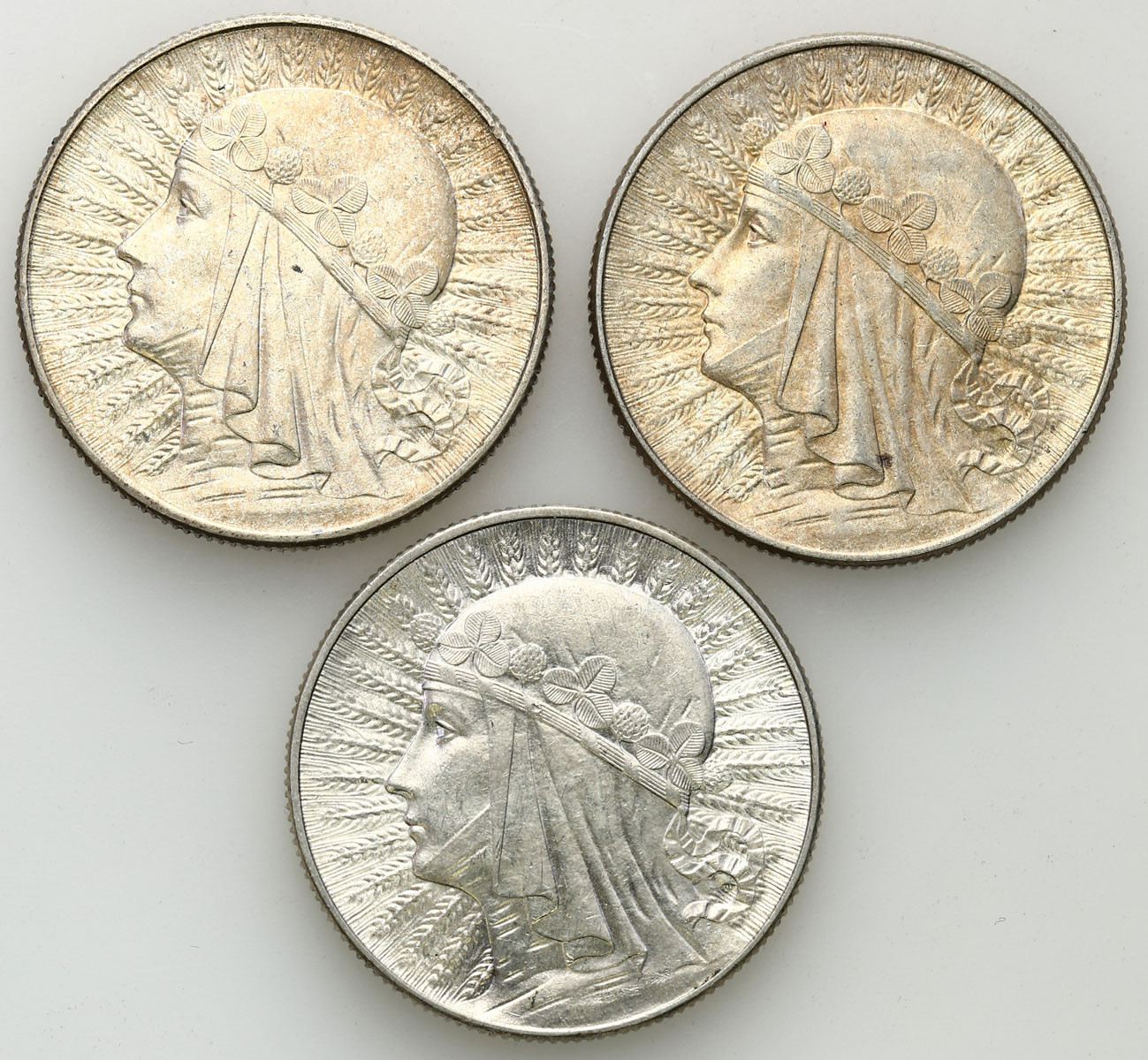 5 złotych 1933-1934, zestaw 3 monet